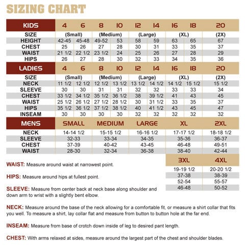 Size Chart - Mystery Ranch – Offbase Supply Co.